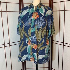 Batik Bay tropical button down shirt with fish